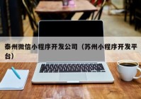 泰州微信小程序开发公司（苏州小程序开发平台）