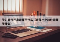 学习软件开发需要学什么（开发一个软件需要学什么）