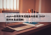 aspice软件开发流程业内薪资（ASP软件开发员招聘）