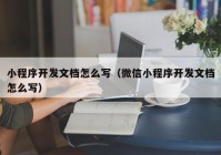 小程序开发文档怎么写（微信小程序开发文档怎么写）