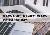 软件开发多少钱?比你想的便宜!（软件开发多少钱?比你想的便宜吗）